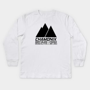 Chamonix Ski Resort Mont Blanc France Kids Long Sleeve T-Shirt